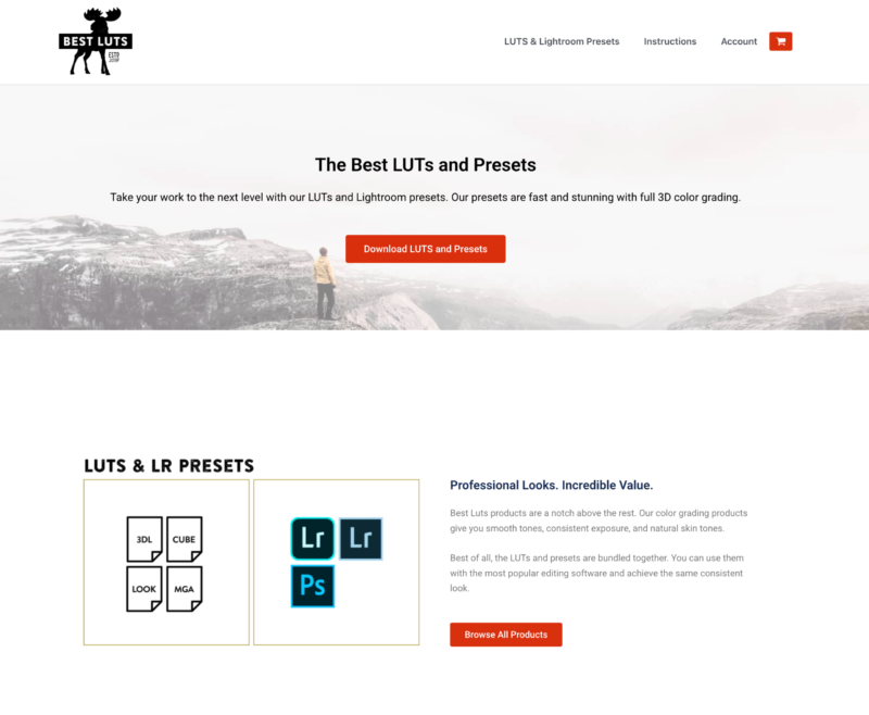 best-luts-website-sell-presets-scaled – Easy Digital Downloads Best Luts website selling popular digital products, LUts and Lightroom Presets, using Easy Digital Downloads.