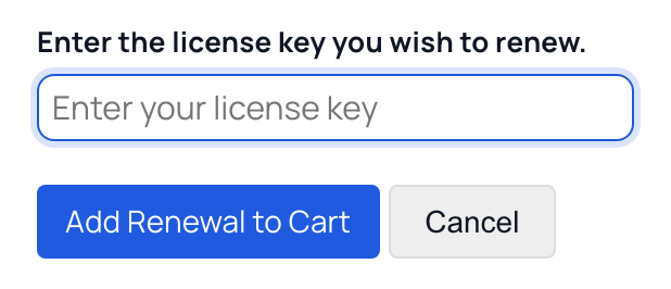 edd-checkout-license-renewal-form – Easy Digital Downloads O formulário de renovação de checkout com um campo de chave de licença e o botão Adicionar Renovação ao Carrinho