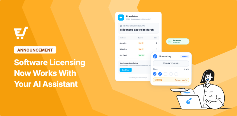 Gérez les licences logicielles avec l'assistant IA dans Easy Digital Downloads
