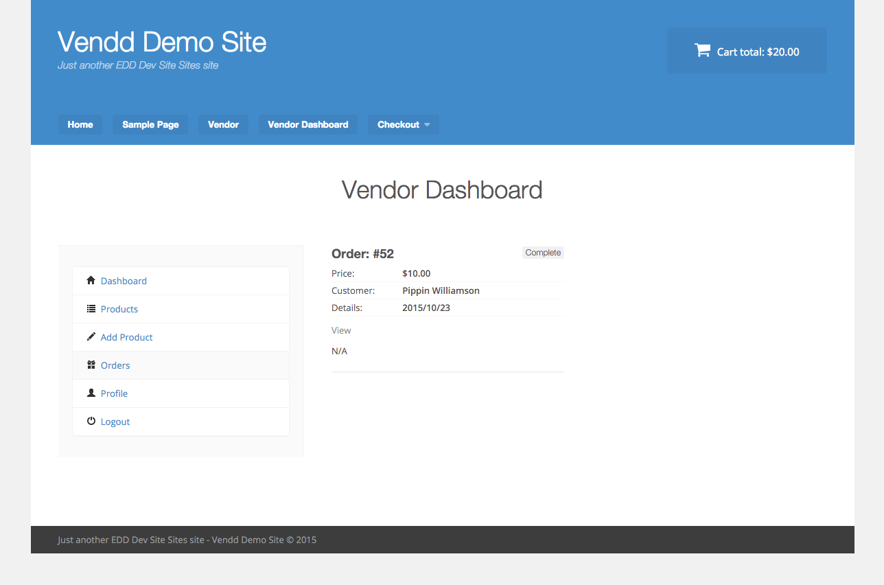 Shipping account. Vendor dashboard. Vendor 5468660502.